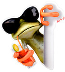 NAKLEJKI NAKLEJKA ŻABA KERMIT Z SZKLANKĄ SOKU DRINK