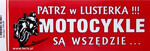 Naklejka naklejki MOTOCYKLE - PATRZ W LUSTERKA czerwone tło